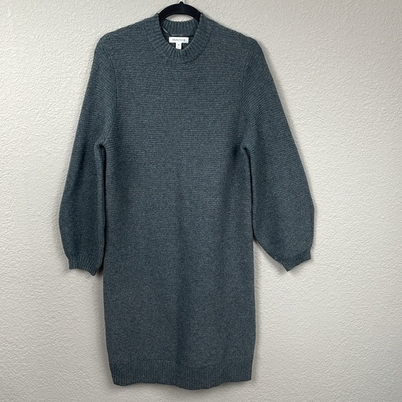 NWT Prologue Relaxed Fit Knit Sweater Dress Balloon Sleeve Gray Sz M - Picture 3 of 9